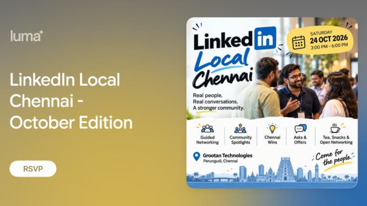 Poster for LinkedIn Local Chennai - October Edition