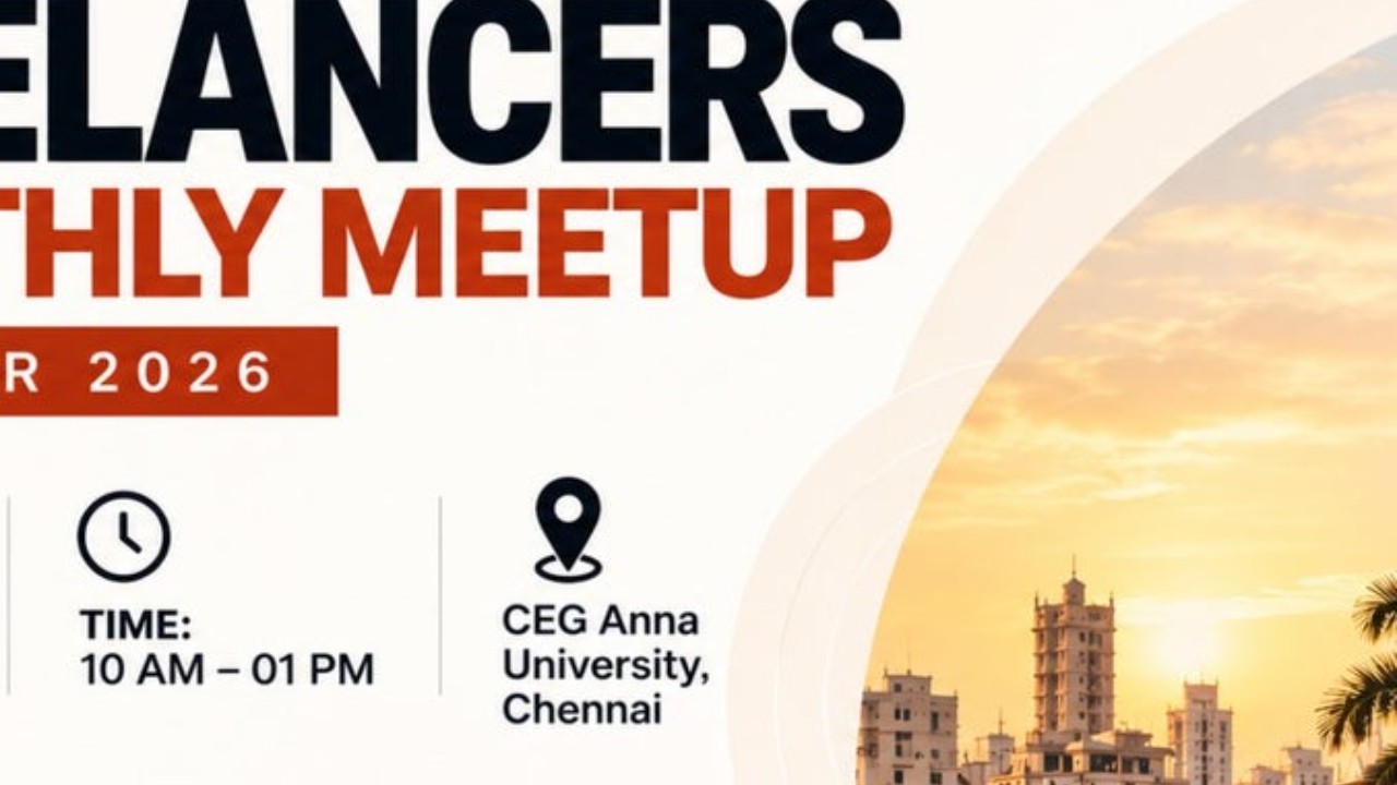 Poster for Chennai Freelancers Monthly Meetup - September 2026